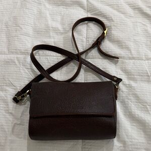 Portland Leather “Coldbrew” Metro Medium Chic Dark Brown Crossbody Bag